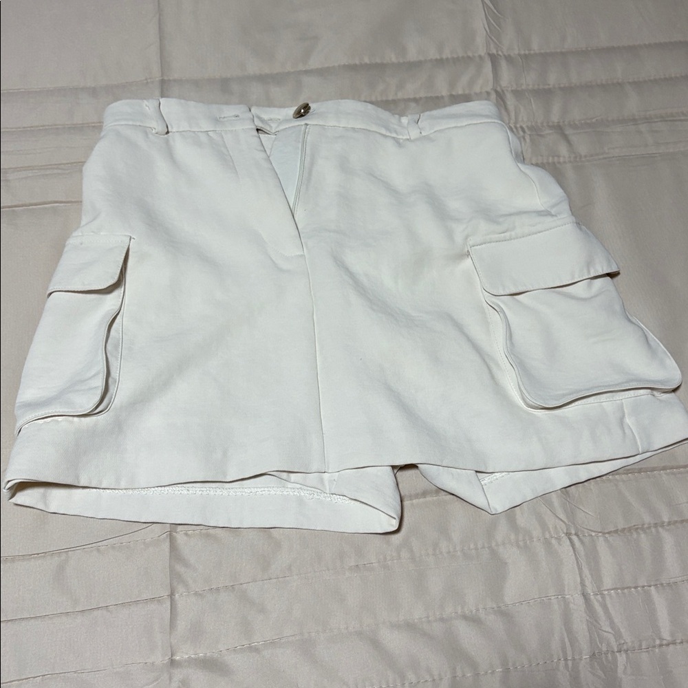 Zara Off-White Tailored Shorts